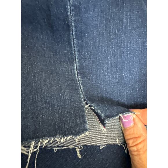 Hannah Size 14 Dark Wash Jeans Raw Hem Super Soft & Stretchy Very Flattering - Picture 6 of 6